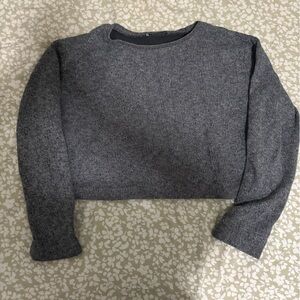 Zara Gray Knit Cropped Sweater